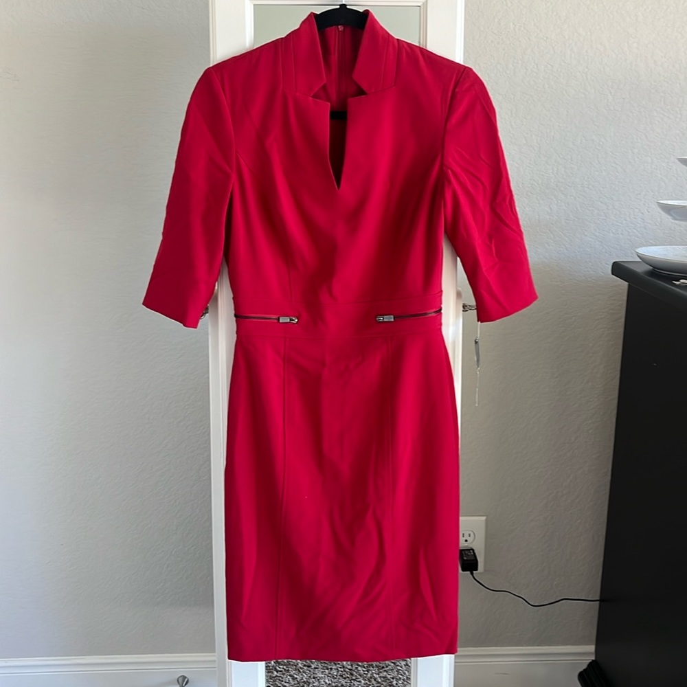 Tahari Red Dress Size 2